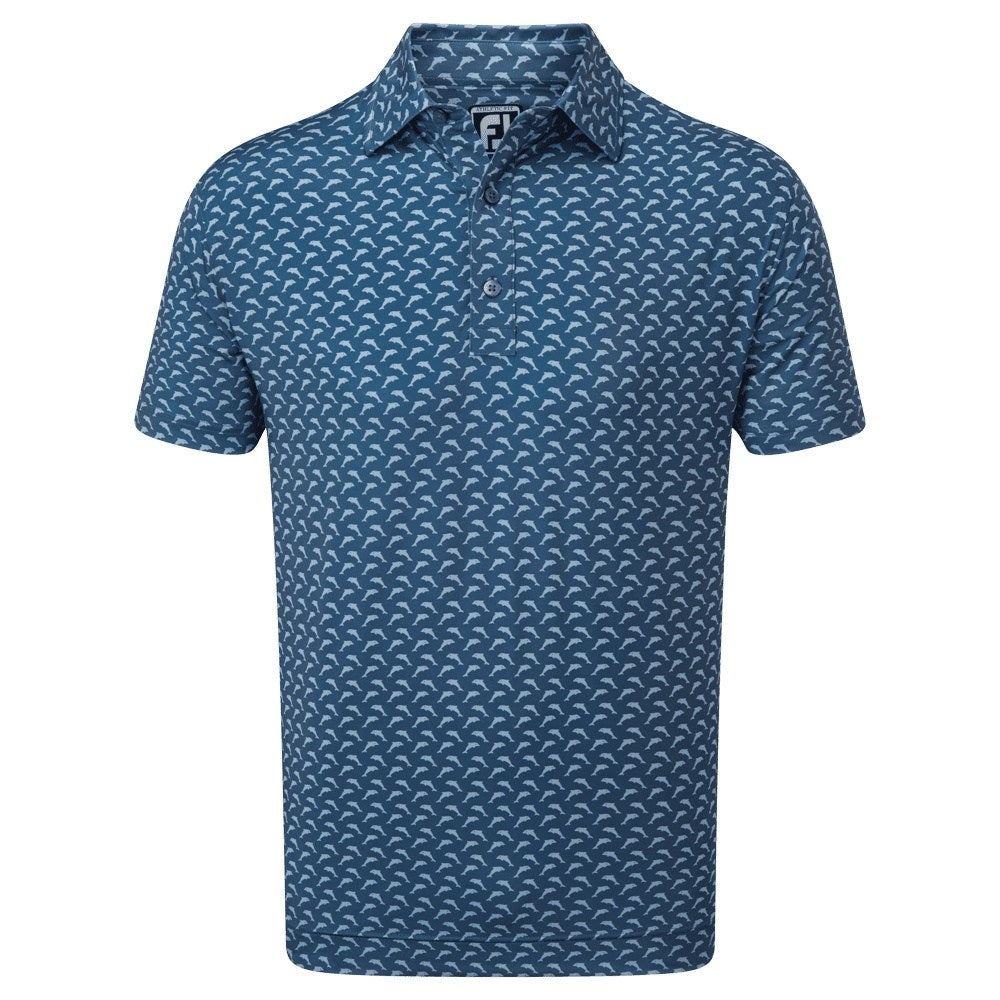 FootJoy Leaping Dolphins Print Lisle Golf Shirt 88353