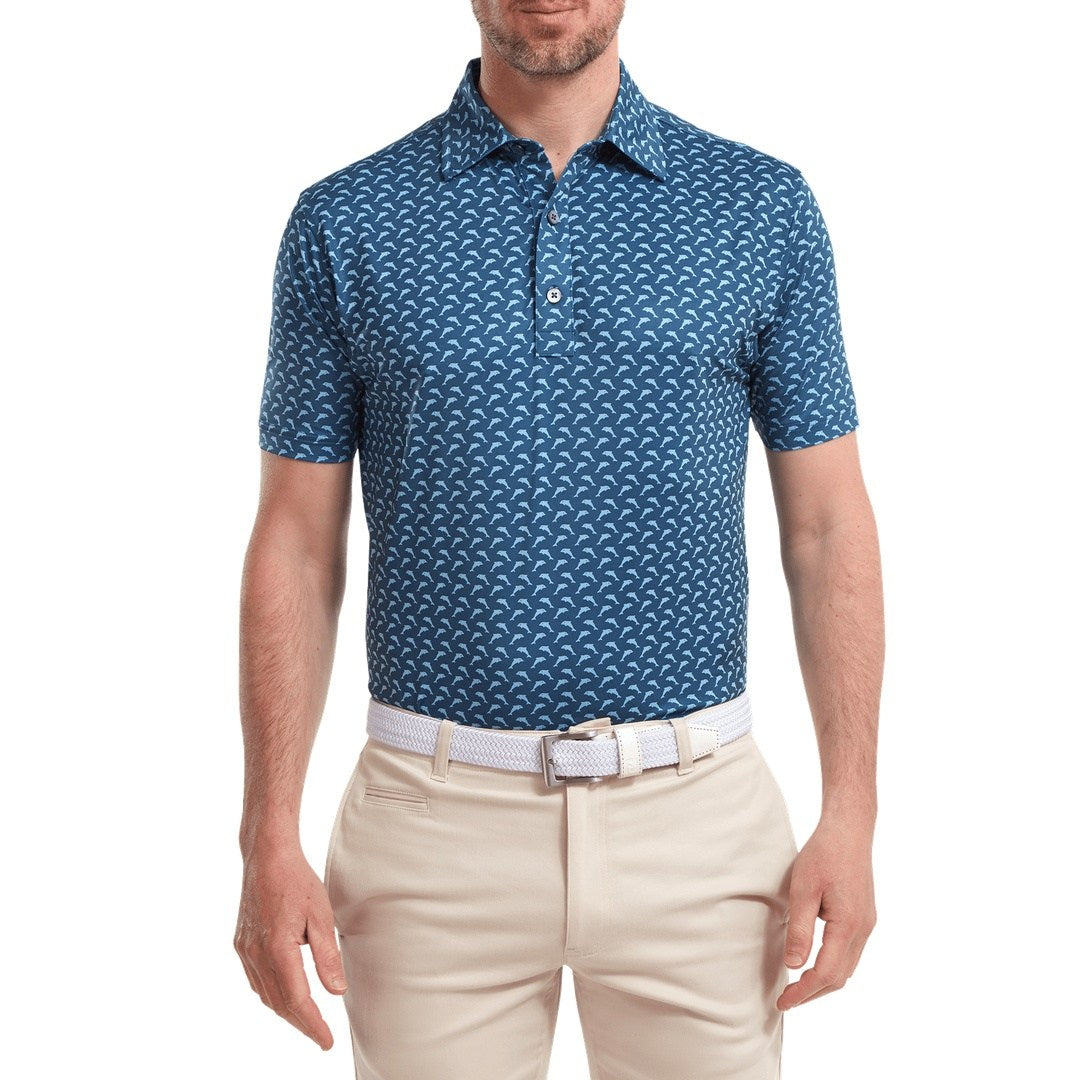 FootJoy Leaping Dolphins Print Lisle Golf Shirt 88353