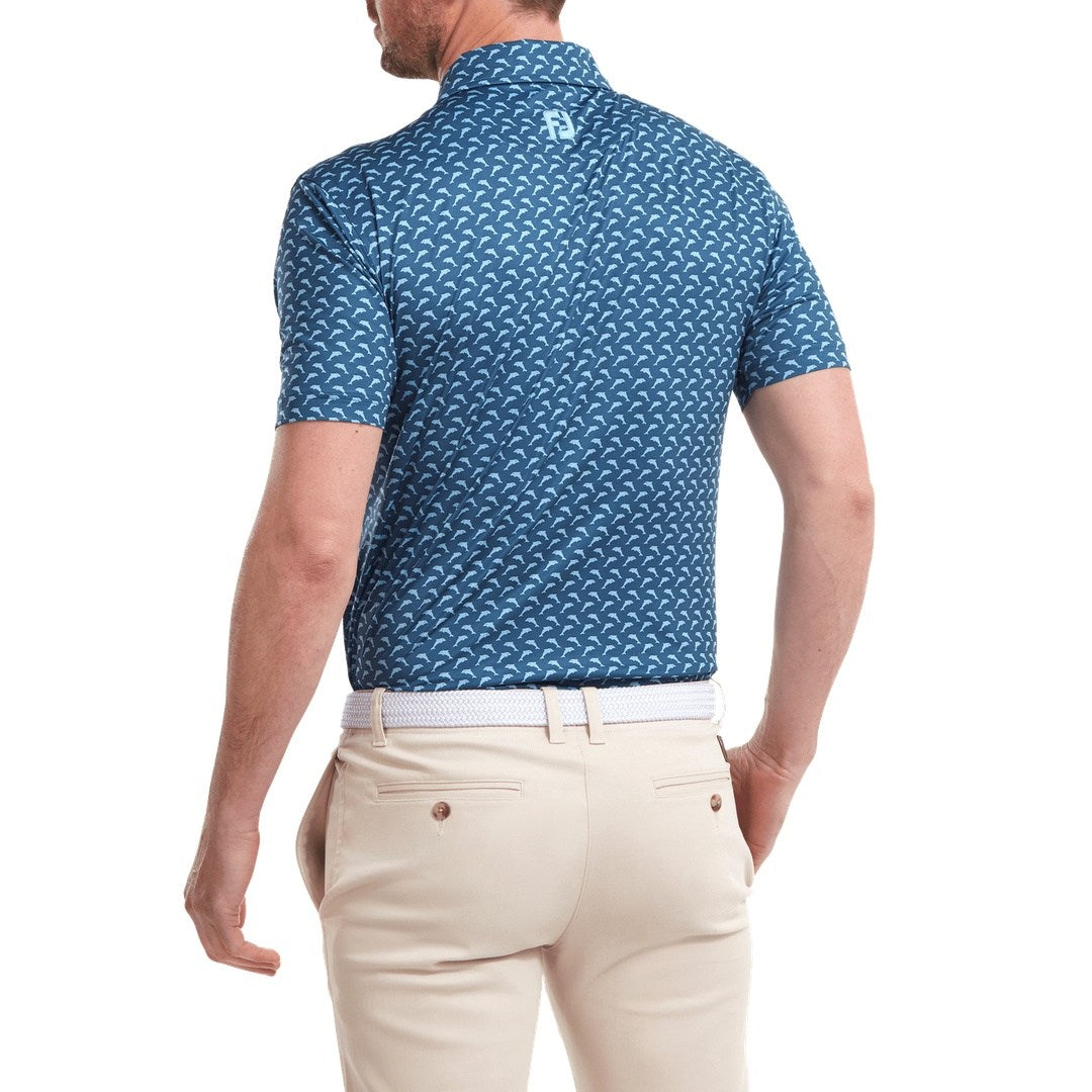 FootJoy Leaping Dolphins Print Lisle Golf Shirt 88353