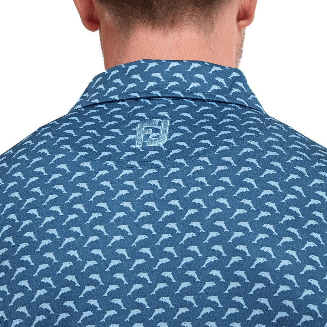 FootJoy Leaping Dolphins Print Lisle Golf Shirt 88353