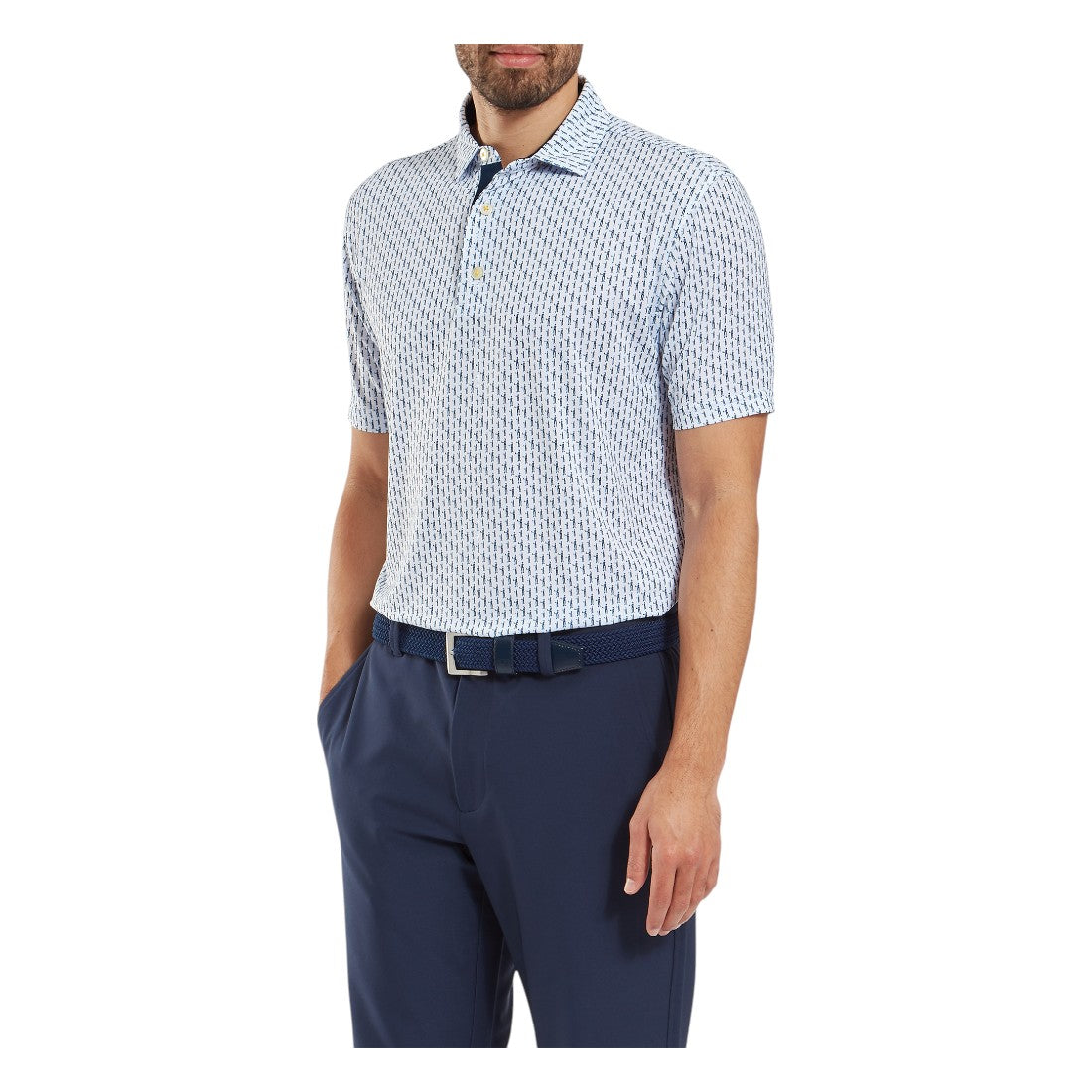 FootJoy Figure Print Lisle Golf Polo Shirt 34052