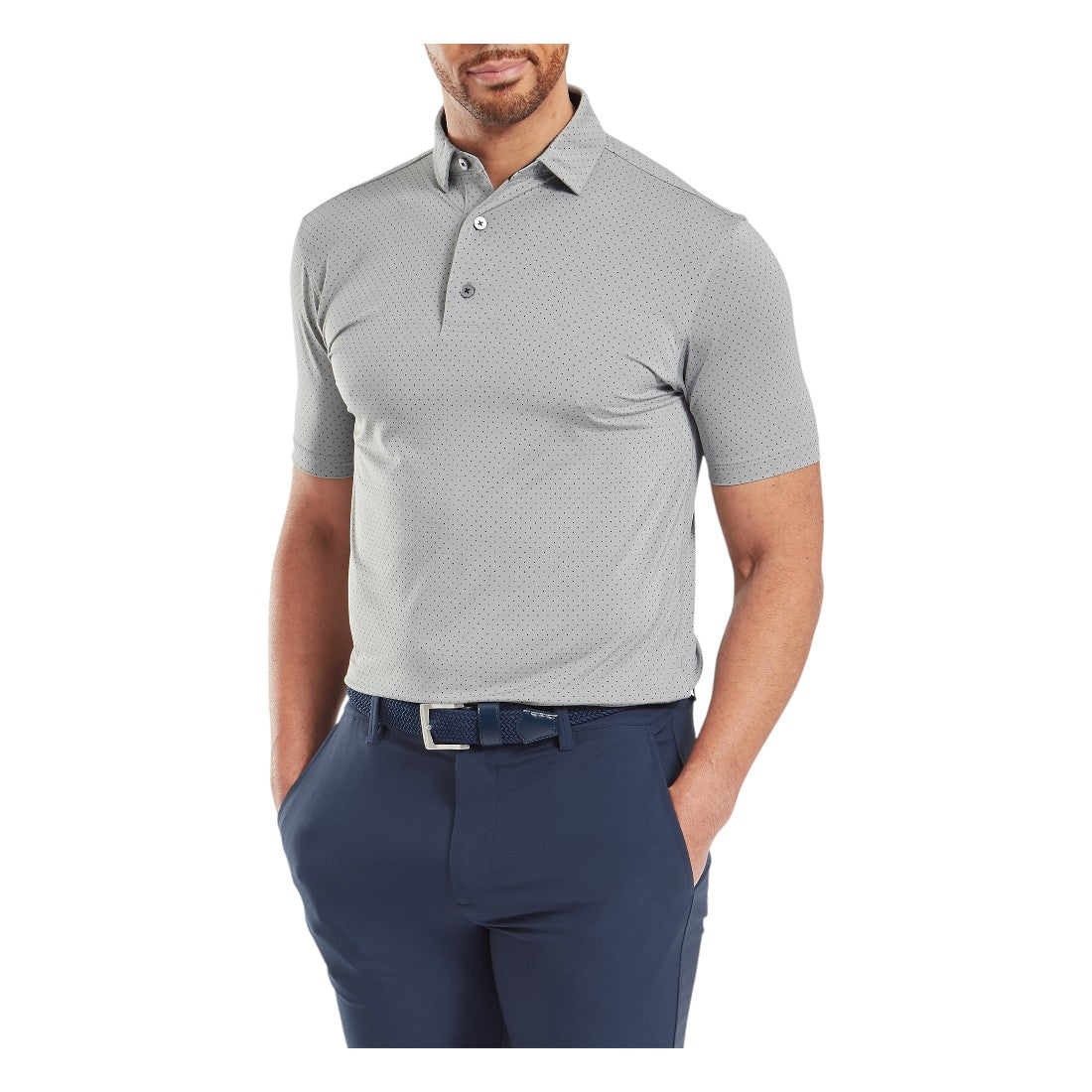 FootJoy Stretch Lisle Dot Print Golf Polo Shirt 34126