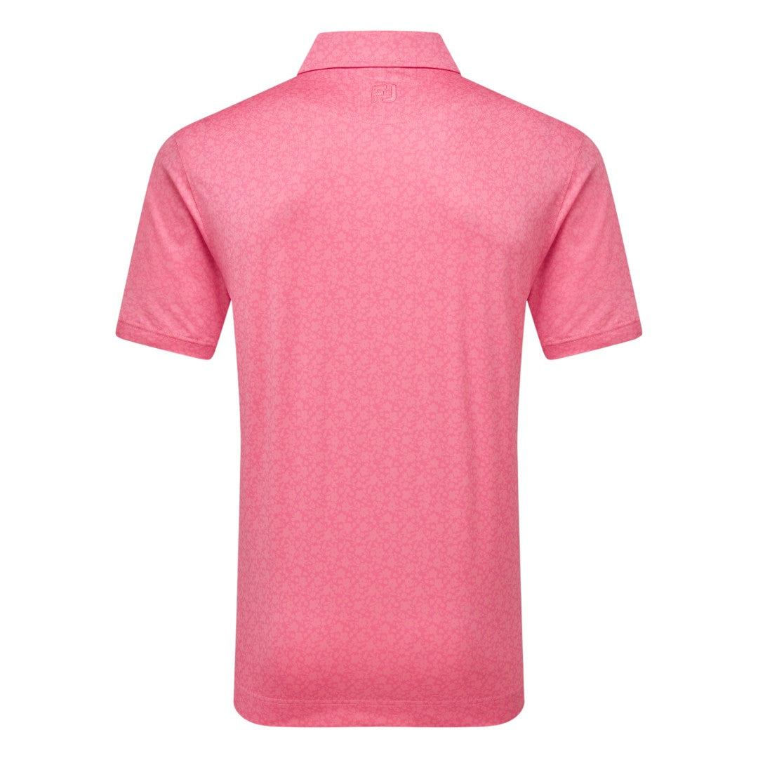 FootJoy Painted Floral Lisle Golf Polo Shirt 34130 Pink Lemonade
