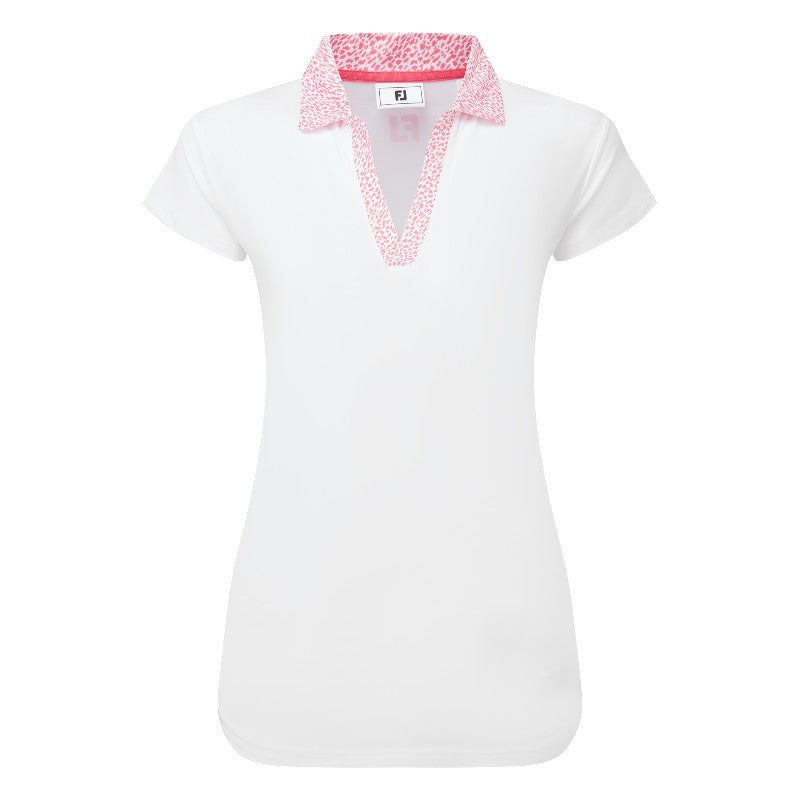 FootJoy Cap Sleeve Print Trim Lisle Golf Polo 34162