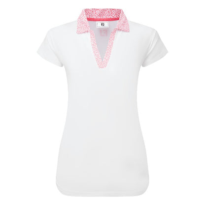 FootJoy Cap Sleeve Print Trim Lisle Golf Polo 34162