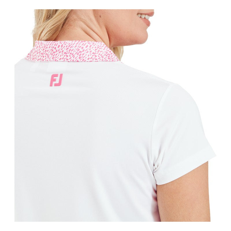FootJoy Cap Sleeve Print Trim Lisle Golf Polo 34162