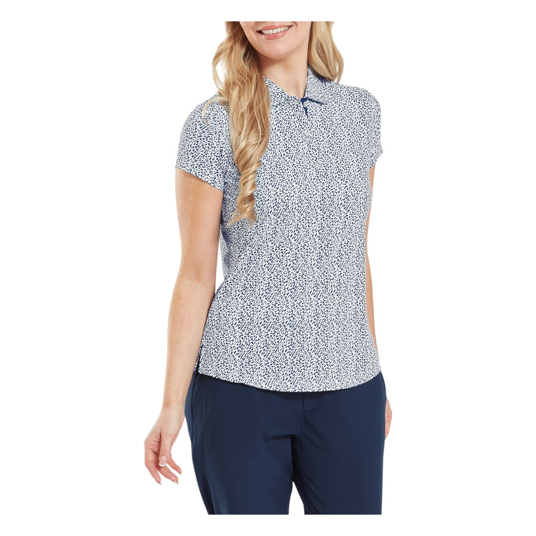 FootJoy Animal Print Cap Sleeve Lisle Golf Polo Shirt 34167