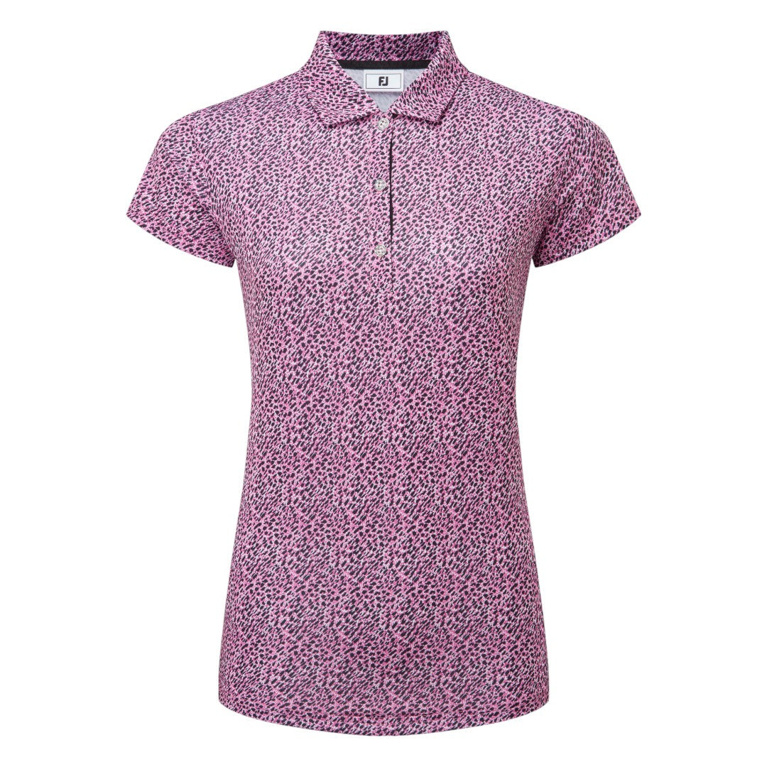 FootJoy Animal Print Cap Sleeve Lisle Golf Polo Shirt 34169