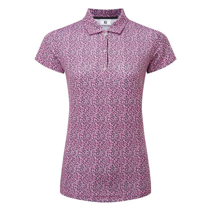 FootJoy Animal Print Cap Sleeve Lisle Golf Polo Shirt 34169