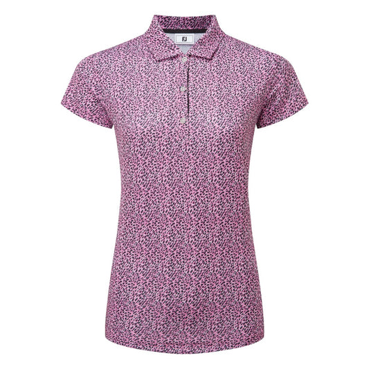 FootJoy Animal Print Cap Sleeve Lisle Golf Polo Shirt 34169