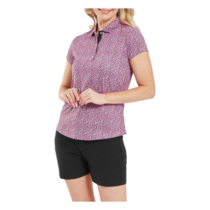 FootJoy Animal Print Cap Sleeve Lisle Golf Polo Shirt 34169