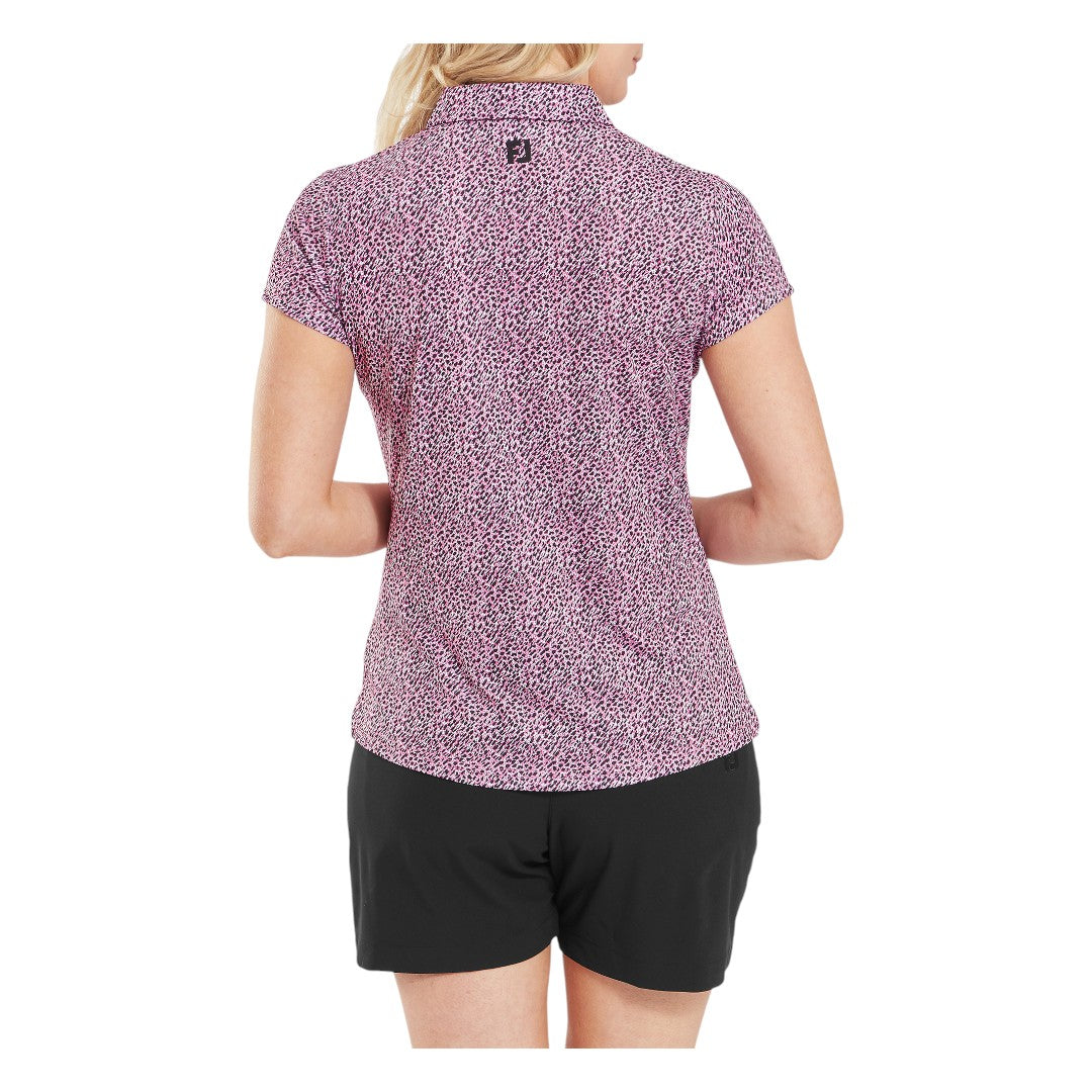 FootJoy Animal Print Cap Sleeve Lisle Golf Polo Shirt 34169