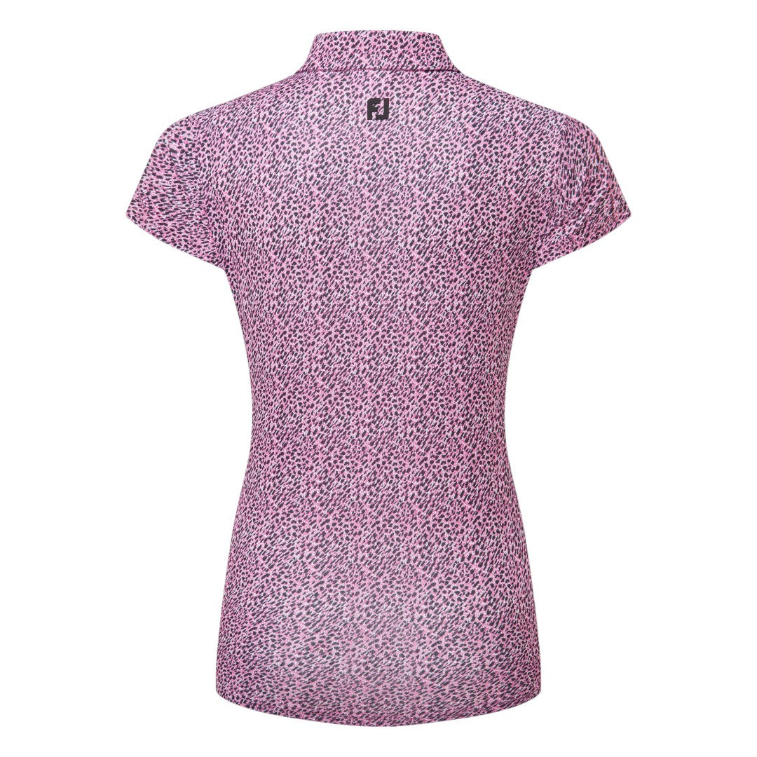 FootJoy Animal Print Cap Sleeve Lisle Golf Polo Shirt 34169