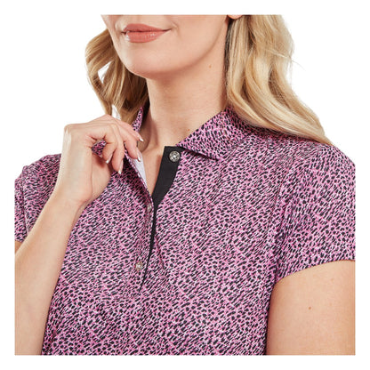 FootJoy Animal Print Cap Sleeve Lisle Golf Polo Shirt 34169