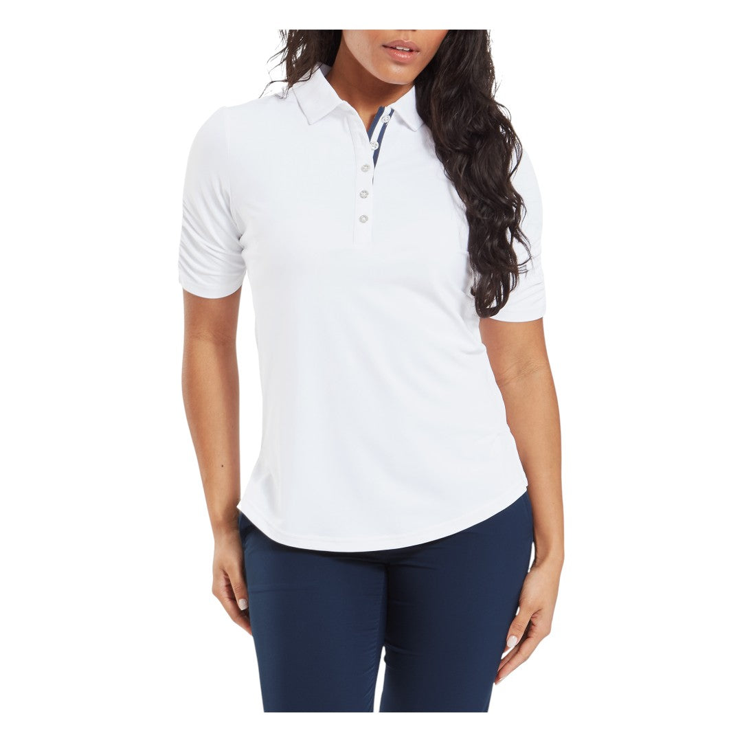 FootJoy Half Sleeve Ruched Lisle Golf Polo Shirt 34204