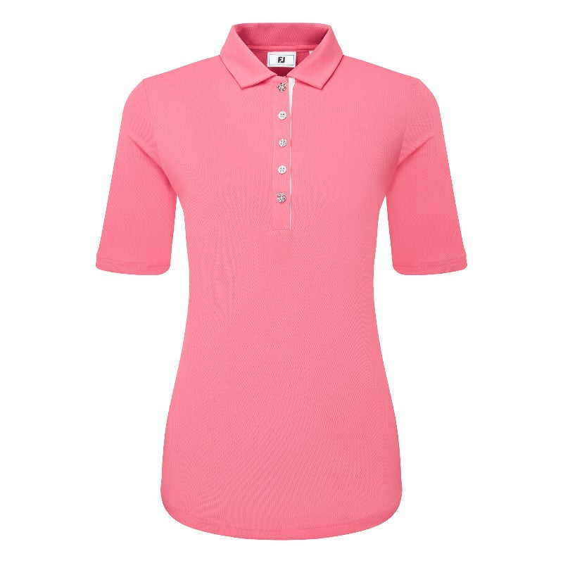 FootJoy Half Sleeve Ruched Lisle Golf Polo Shirt 34236