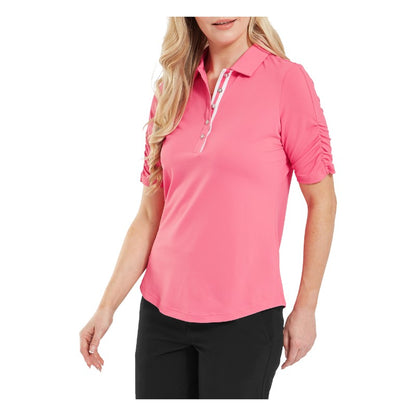 FootJoy Half Sleeve Ruched Lisle Golf Polo Shirt 34236