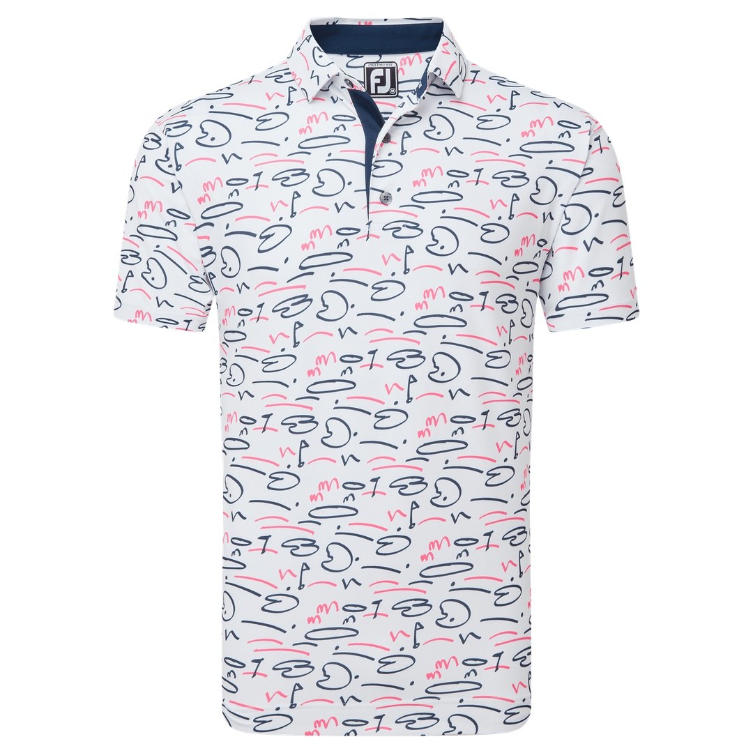 FootJoy Golf Course Doodle Pique Golf Polo Shirt 81582