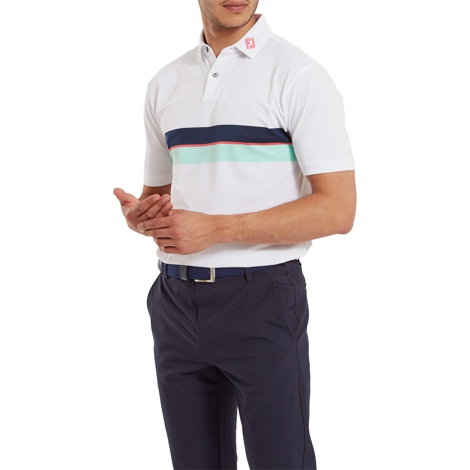 FootJoy Double Chest Band Pique Golf Polo Shirt 81572