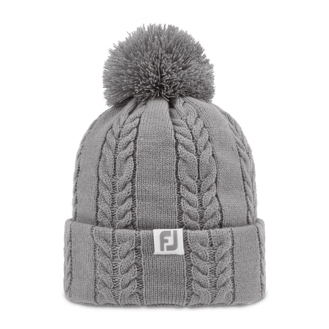 FootJoy Ladies Cable Knit Golf Bobble Hat FWH22WCB