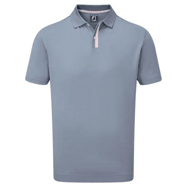 FootJoy Solid Stripe Placket Pique Golf Shirt