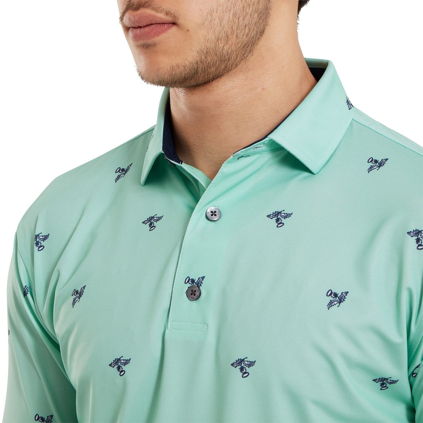 FootJoy Thistle Print Lisle Golf Polo Shirt 80888