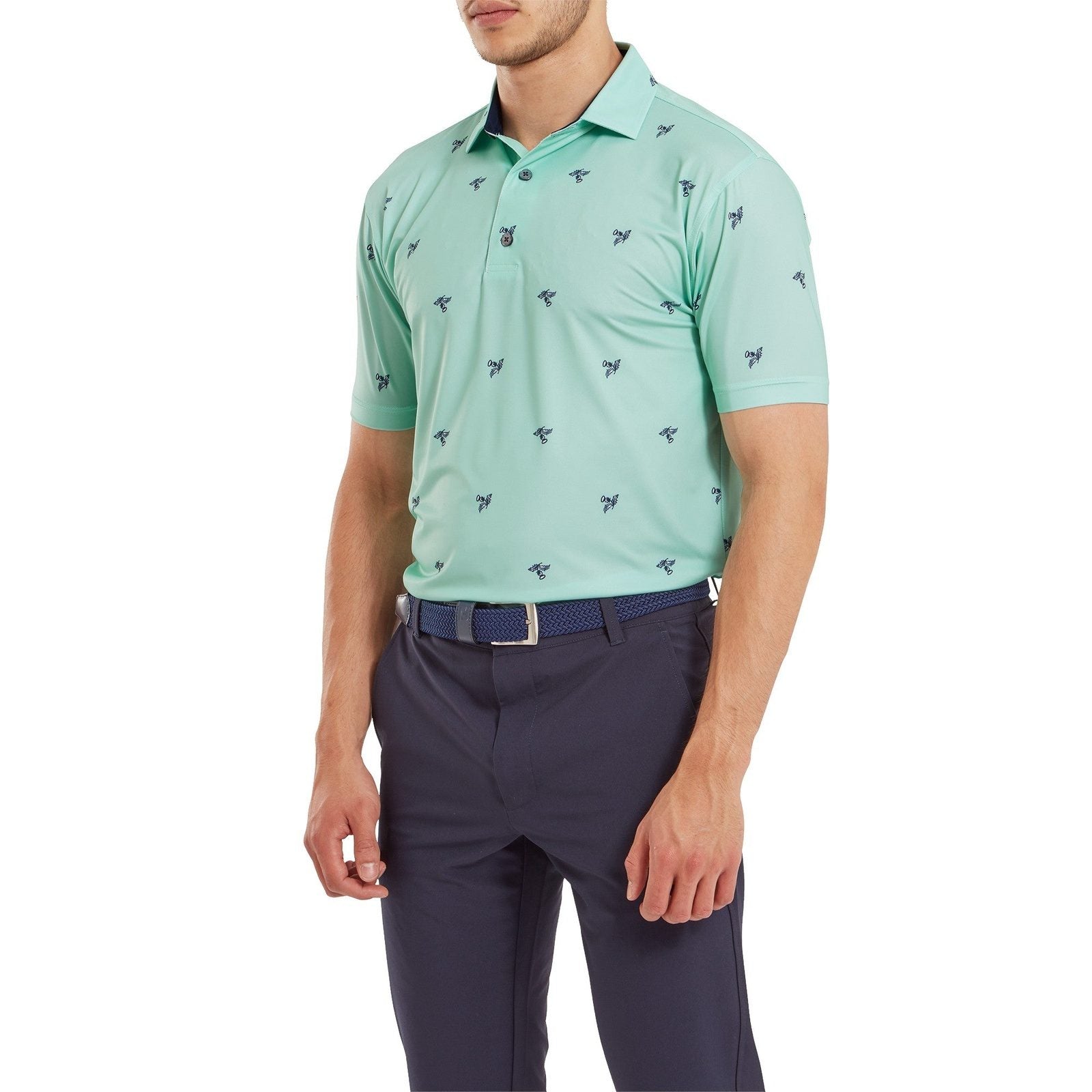 FootJoy Thistle Print Lisle Golf Polo Shirt 80888