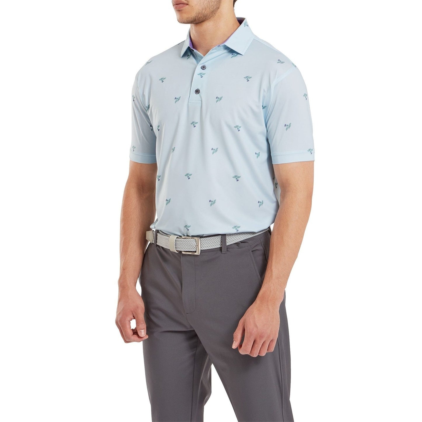 FootJoy Thistle Print Lisle Golf Polo Shirt 80889