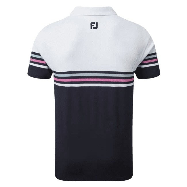 Footjoy Pique Stripe Coloured Block Golf Polo Shirt 90365