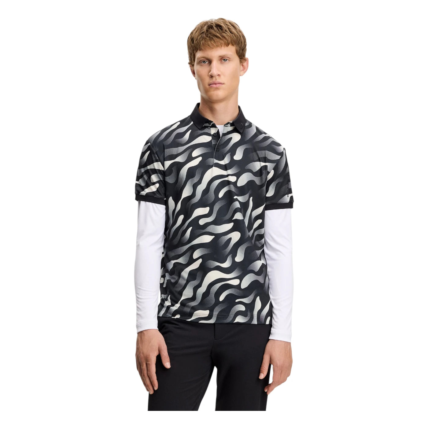 J.Lindeberg Tour Tech Print Golf Polo Shirt GMJT14652