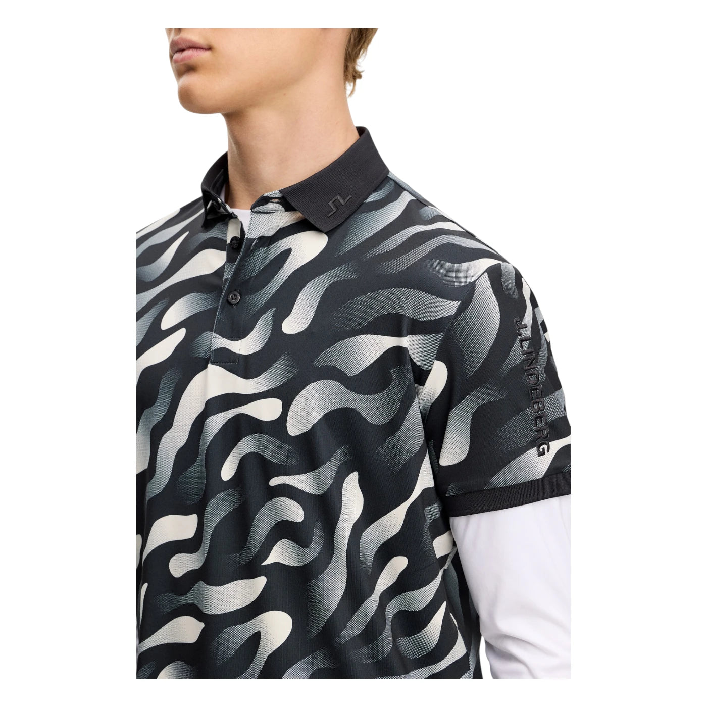 J.Lindeberg Tour Tech Print Golf Polo Shirt GMJT14652