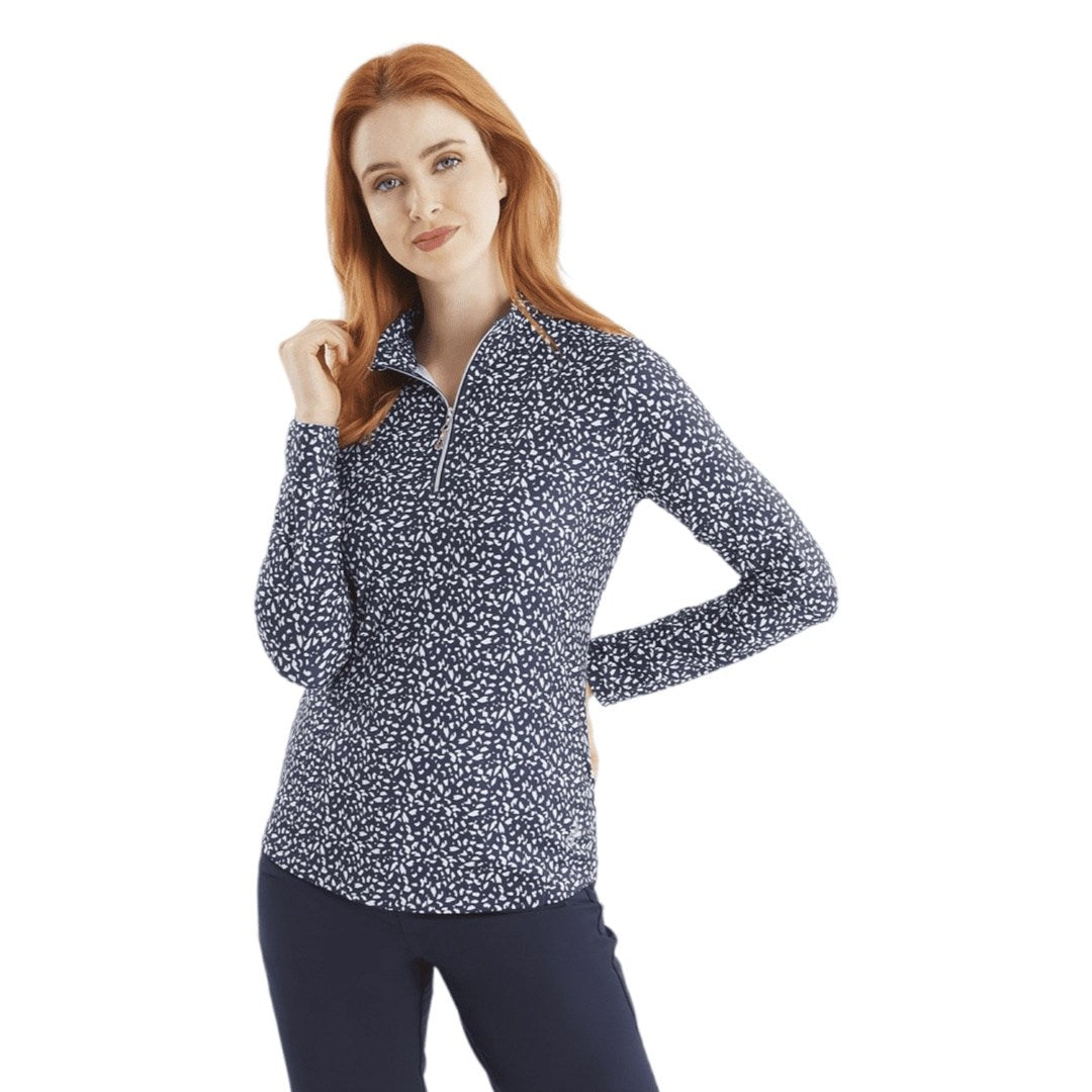 Green Lamb Ladies Keva Printed Zip Golf Top AG23984