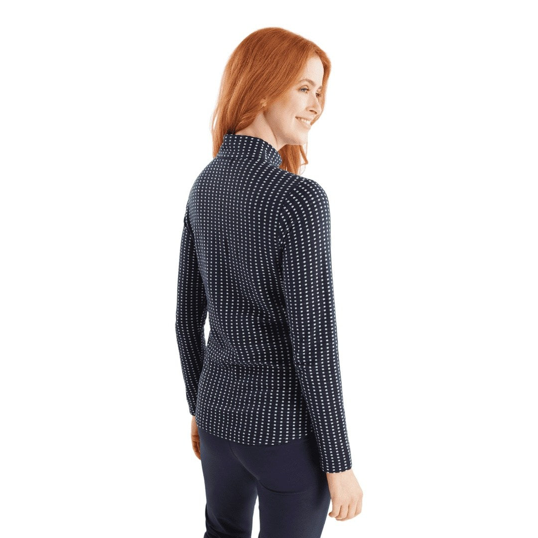 Green Lamb Ladies Kit Jacquard Zip Neck Golf Top AG23986