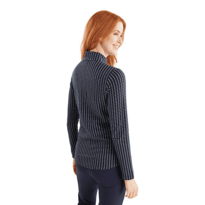 Green Lamb Ladies Kit Jacquard Zip Neck Golf Top AG23986