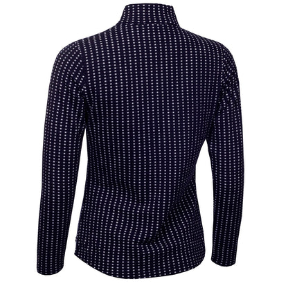 Green Lamb Ladies Kit Jacquard Zip Neck Golf Top AG23986