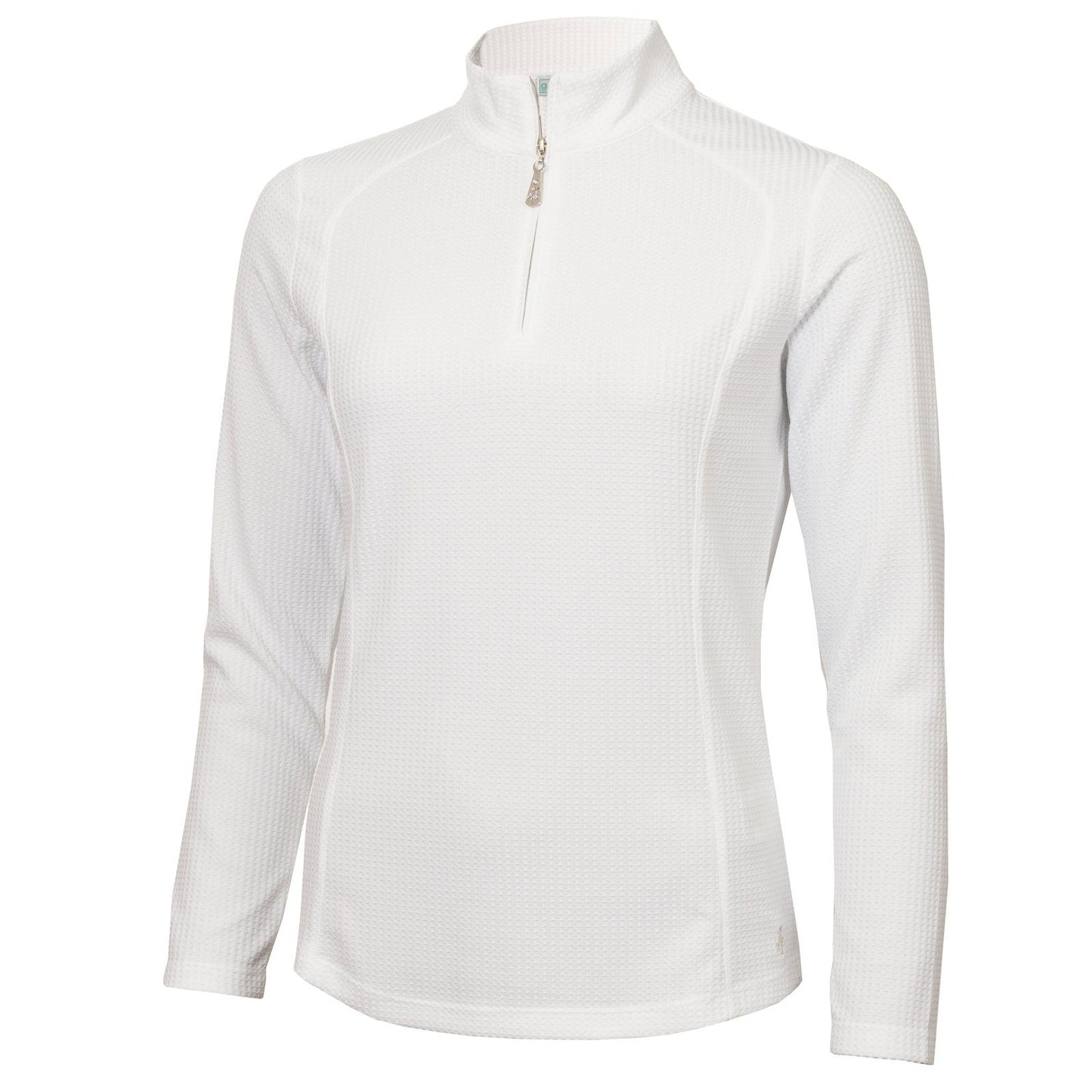 Green Lamb Ladies Kitty Waffle Zip Neck Golf Top AG23985