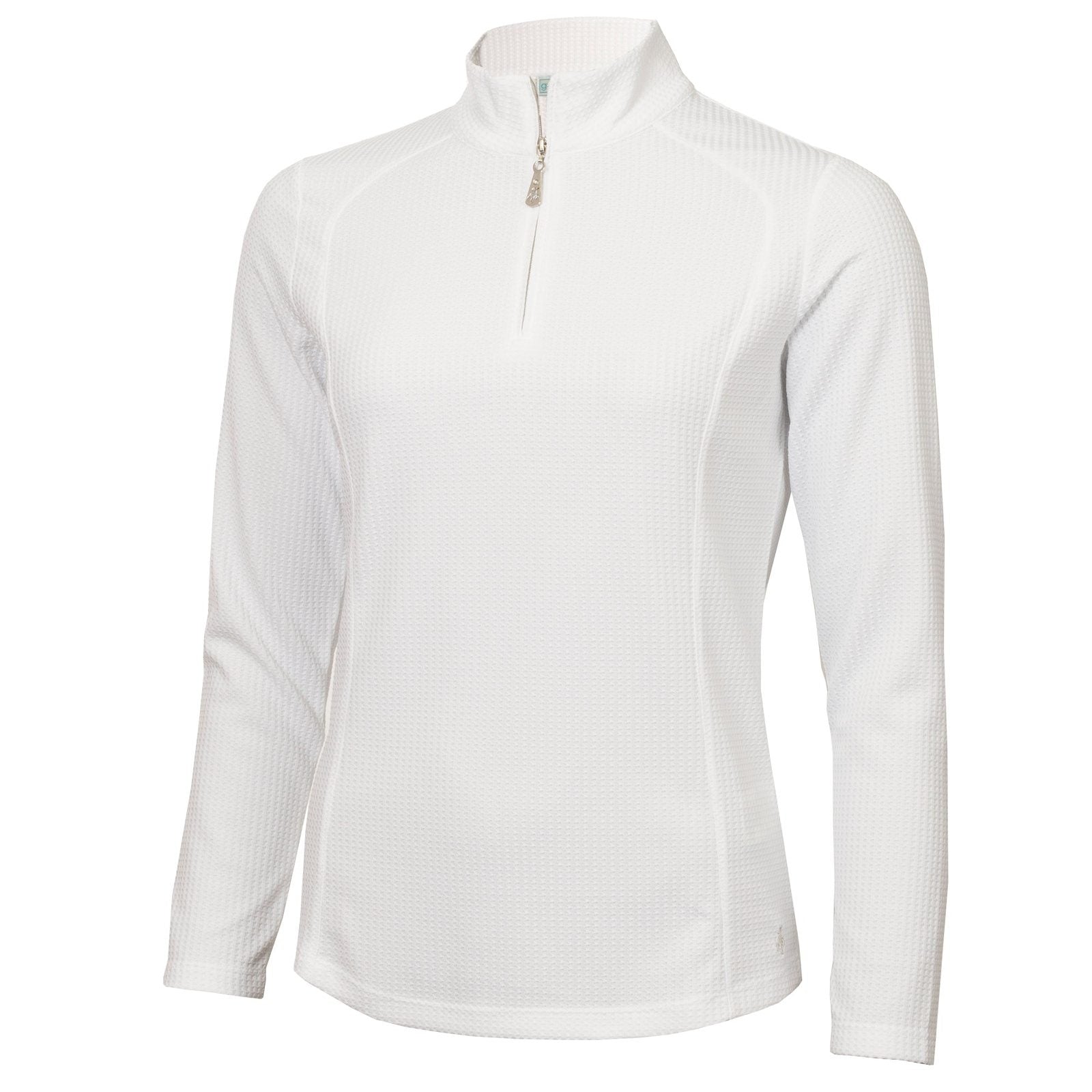 Green Lamb Ladies Kitty Waffle Zip Neck Golf Top AG23985