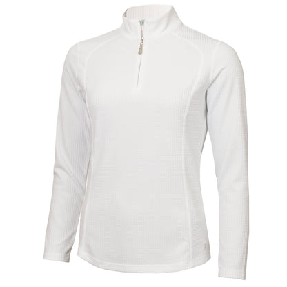 Green Lamb Ladies Kitty Waffle Zip Neck Golf Top AG23985