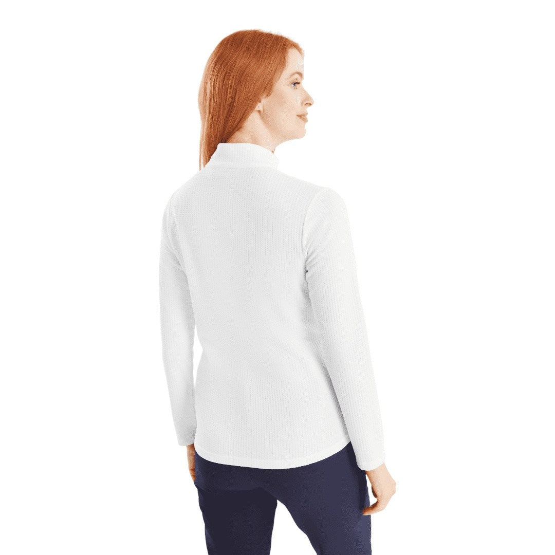 Green Lamb Ladies Kitty Waffle Zip Neck Golf Top AG23985