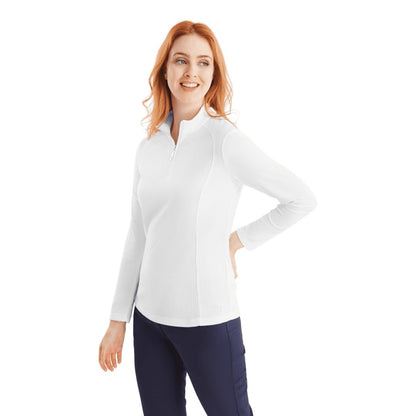 Green Lamb Ladies Kitty Waffle Zip Neck Golf Top AG23985