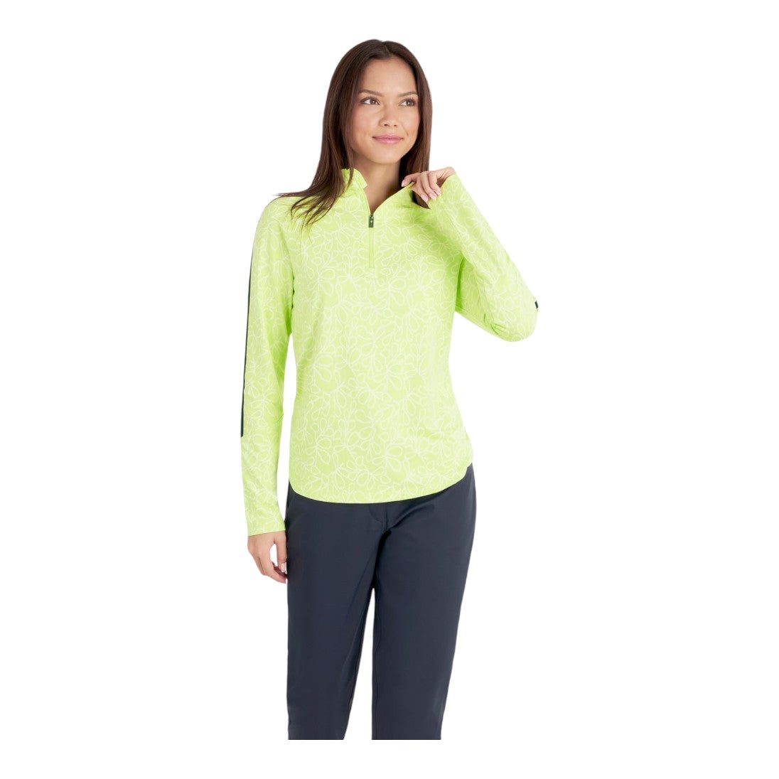 Green Lamb Ladies Mae Printed 1/2 Zip Golf Top AG24046