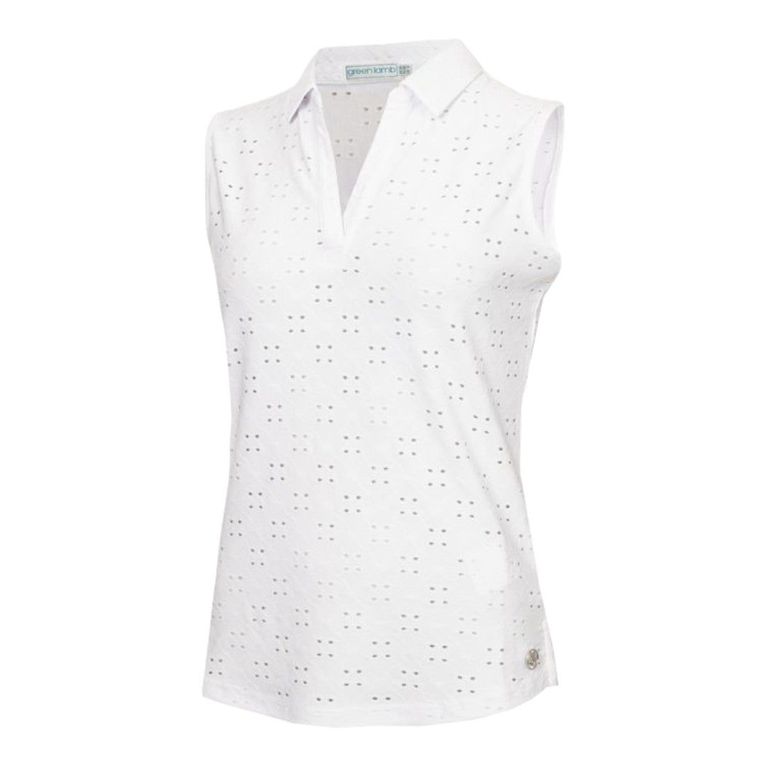 Green Lamb Ladies Naja Broderie Anglaise S/L Golf Shirt SG24015