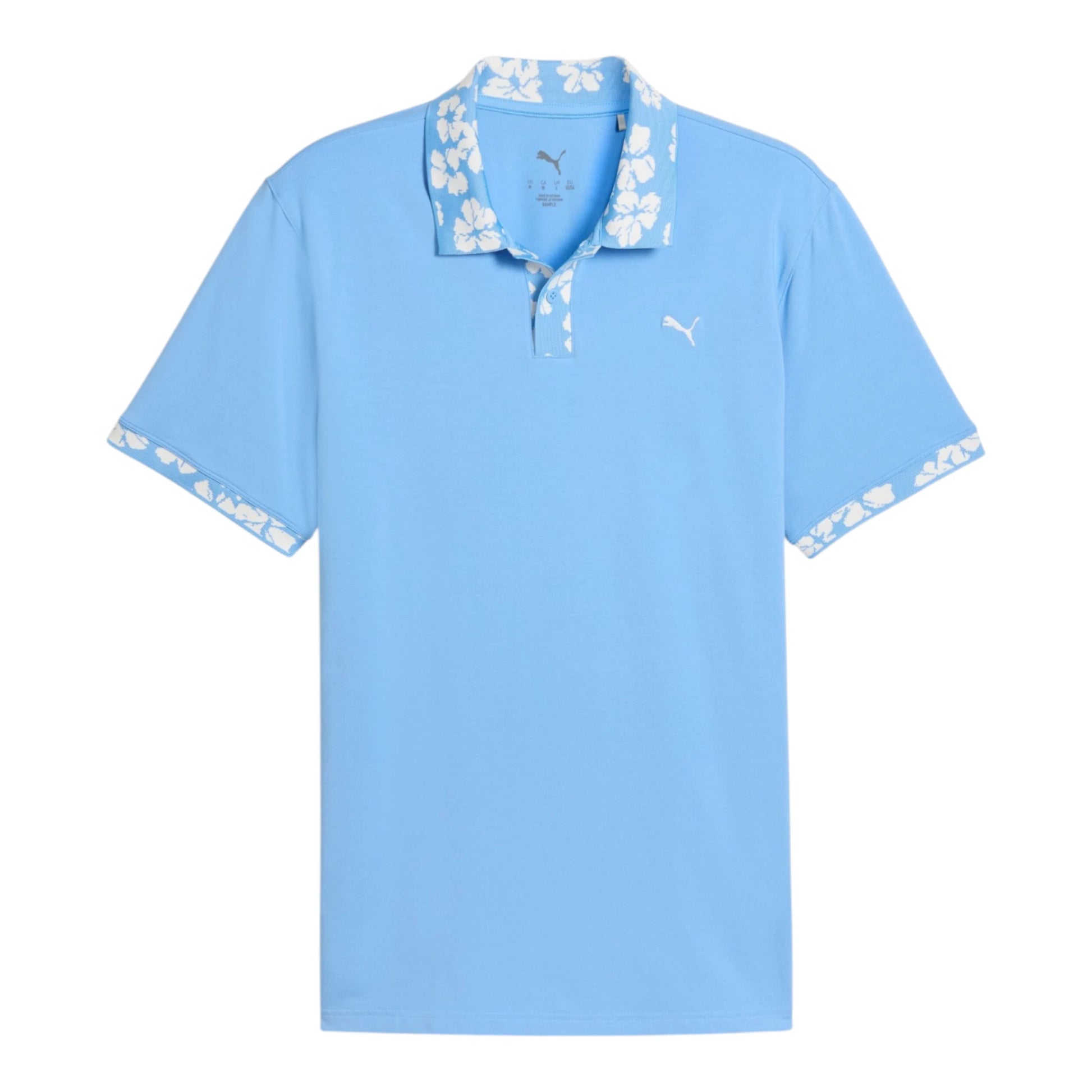 Puma Modalon Floral Rib Golf Polo Shirt 634855