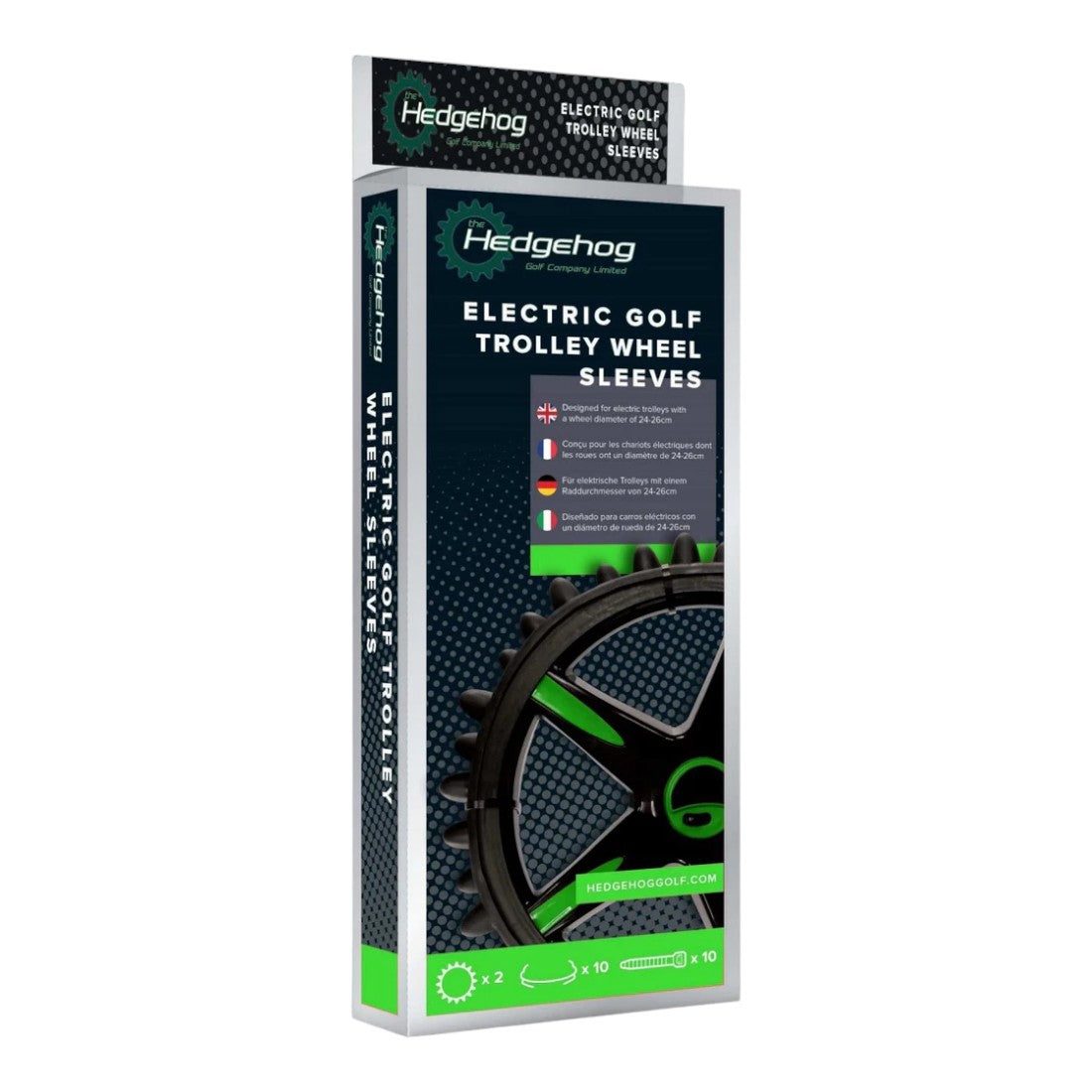 Hedgehog Electric Golf Trolley Wheels Three Row Sleeve Kit - 25-27cm