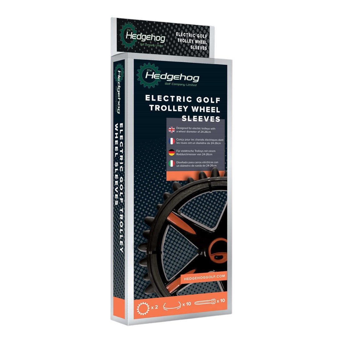 Hedgehog Electric Golf Trolley Wheels Three Row Sleeve Kit - 24-26cm