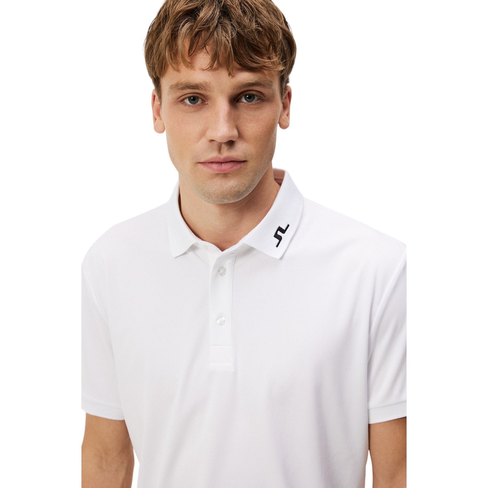 J. Lindeberg KV Print Golf Polo Shirt GMJT09158 White – Clarkes Golf