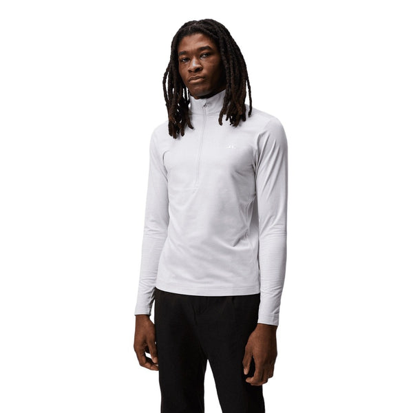 J.Lindeberg Luke Half Zip Mid Layer AMJS07969 | Light Grey Melange