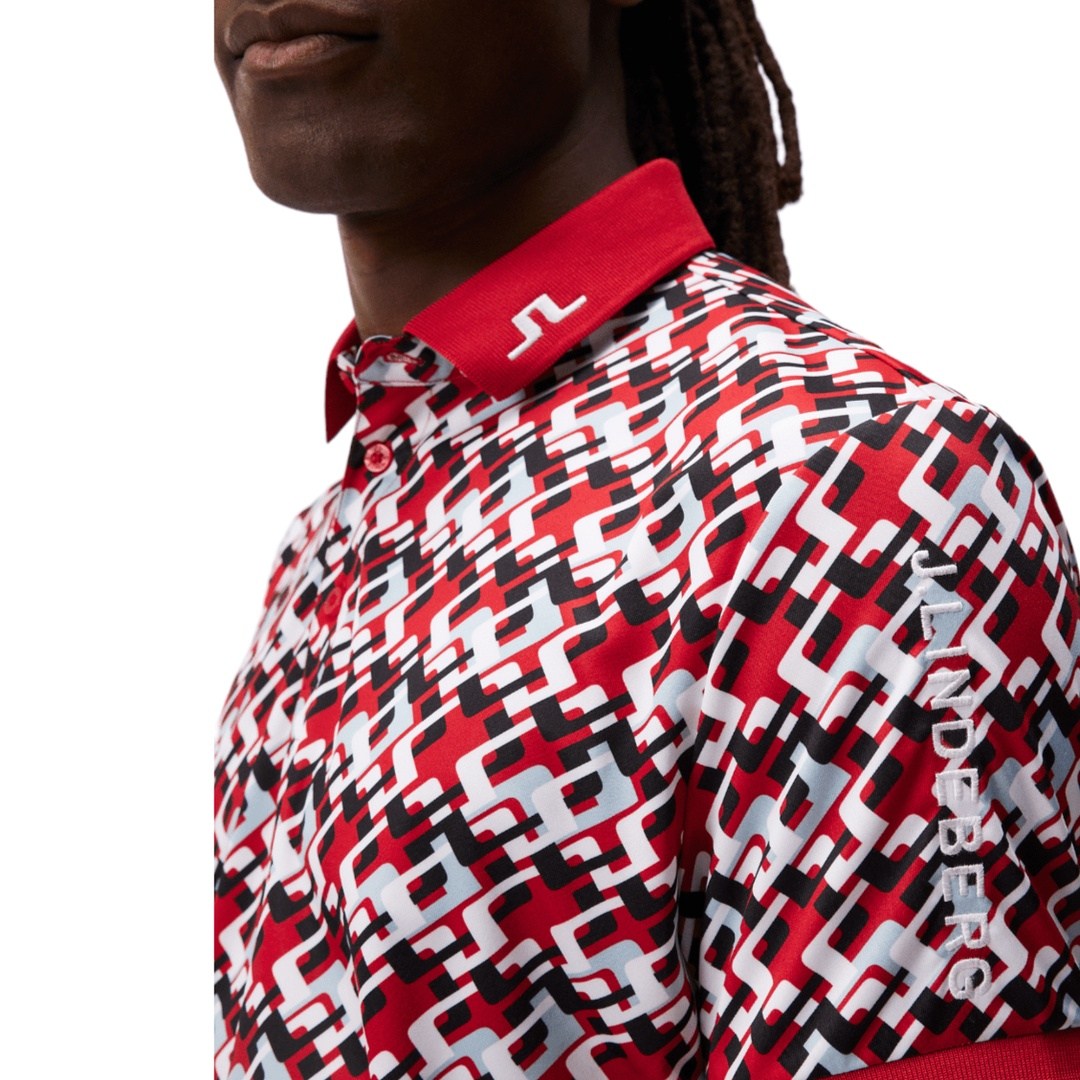 J. Lindeberg Tour Tech Print Golf Polo Shirt GMJT08576