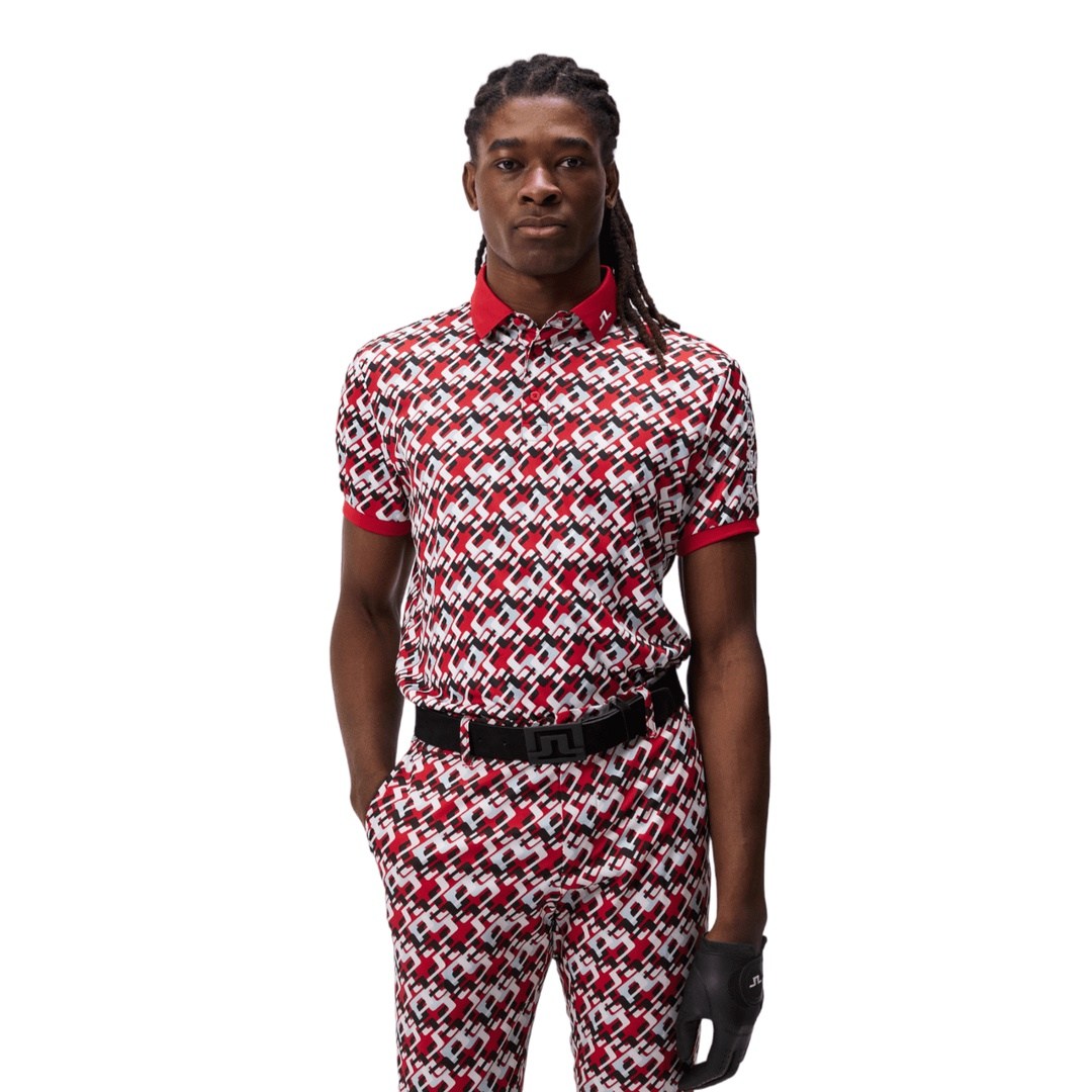 J. Lindeberg Tour Tech Print Golf Polo Shirt GMJT08576