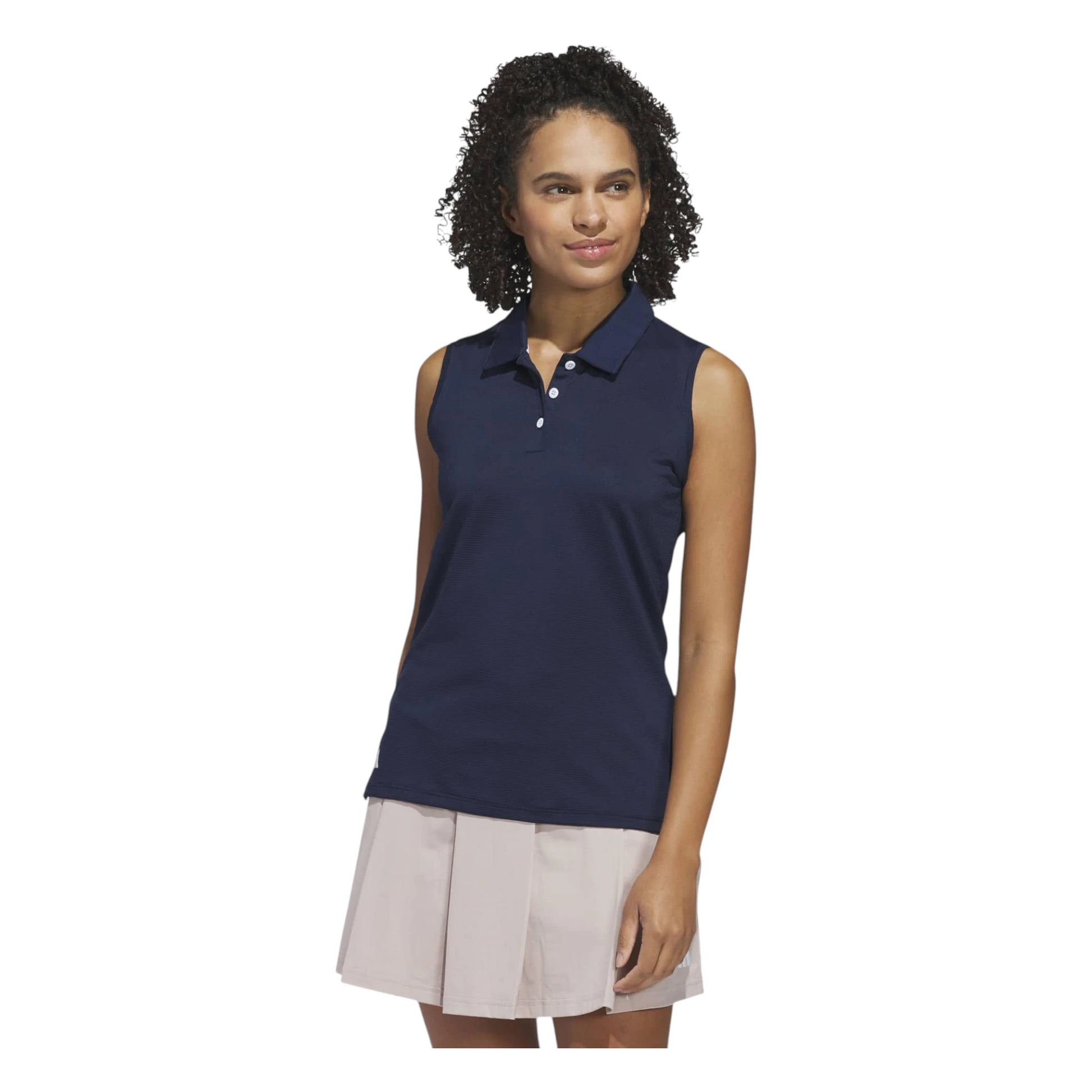 adidas Ladies Solid Ottoman Golf Polo Shirt JE7380